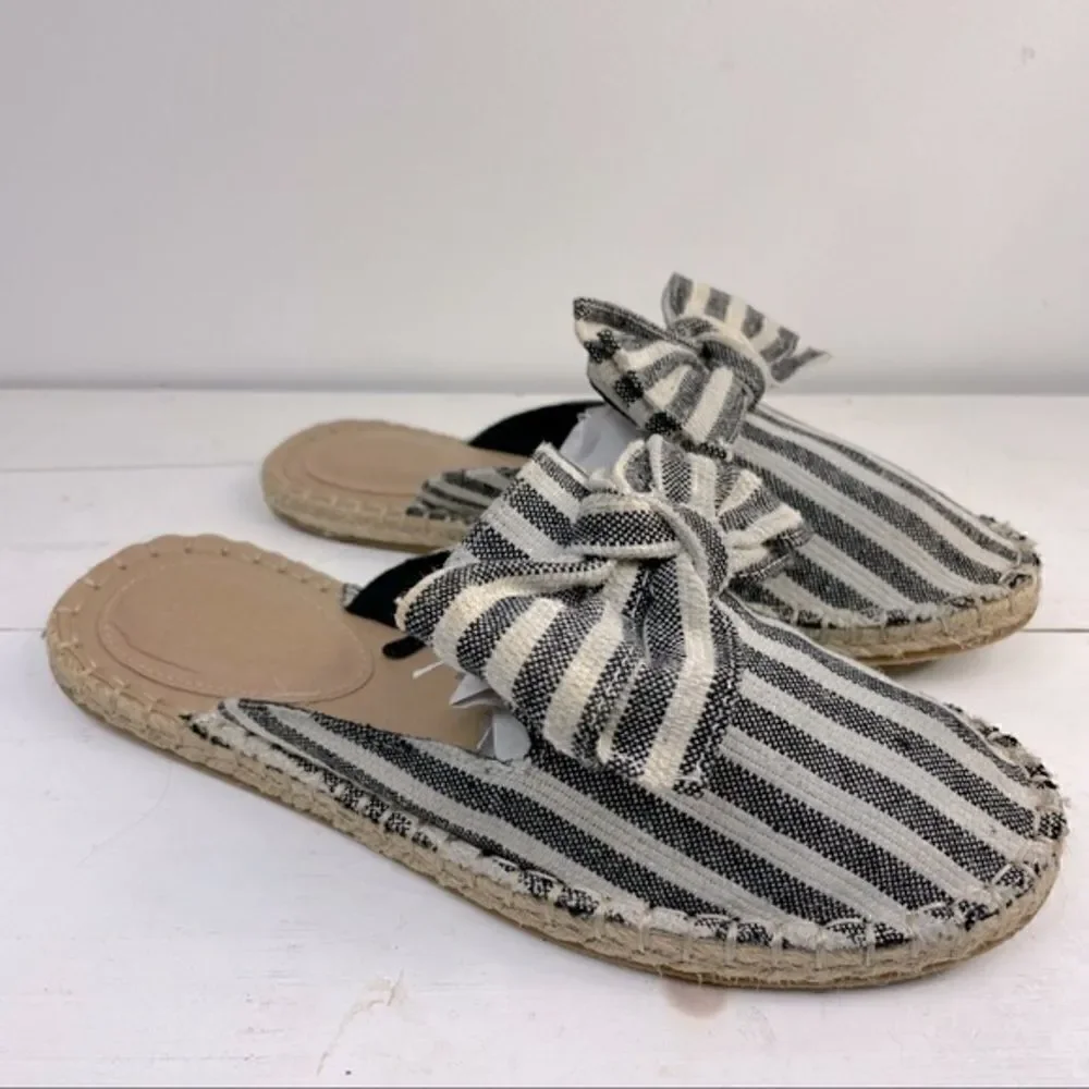 LOFT | stripped espadrilles slip-on with front bow detail 7M